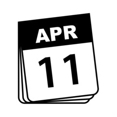 April 11. Calendar Icon. Vector Illustration.