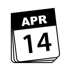 April 14. Calendar Icon. Vector Illustration.