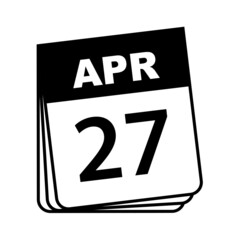 April 27. Calendar Icon. Vector Illustration.