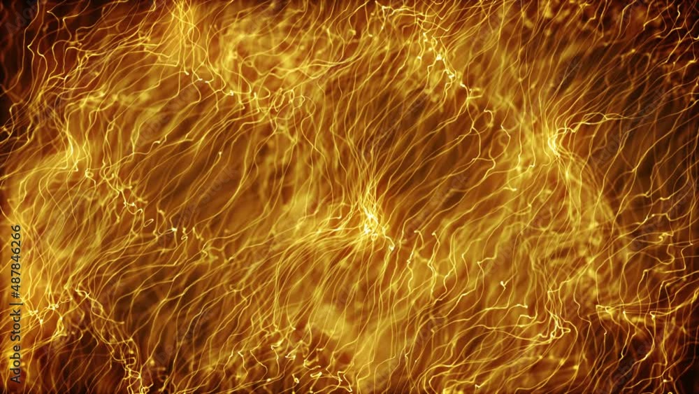 Poster Abstract Gold Strings Waving Fx Background Loop/ 4k animation of an abstract technology visual fx wallpaper background with golden strings and lines waving smoothly and seamless looping