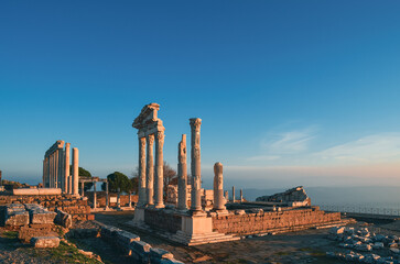 pergamon ancient city ruins columns temple