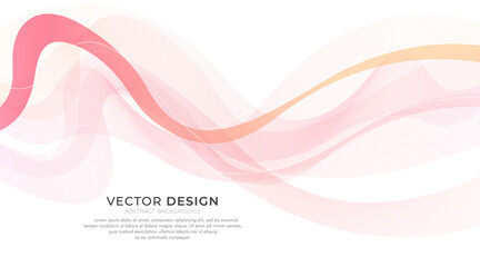 Abstract bright colorful wave lines element on white background. Modern simple flowing pattern creative design. Suit for poster, cover, banner, flyer, brochure, presentation, website.