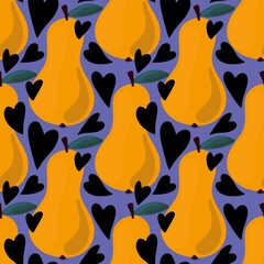 Fruit seamless pears pattern for fabrics and textiles and packaging and gifts and cards and linens and kids 
