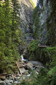 Gorges de la Diosaz, Les Houches, Chamonix, France. Tour of walkways to see 5 waterfalls