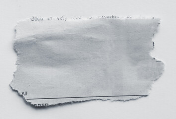 One piece of ripped white paper 