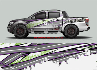 Car wrap decal design vector. abstract Graphic background kit designs for vehicle, race car, rally, livery, sport car
