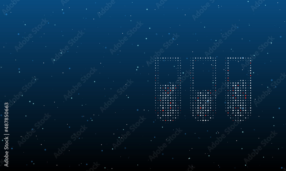 Poster on the right is the water game symbol filled with white dots. background pattern from dots and circl