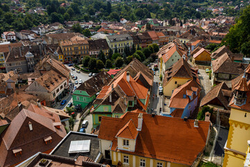 The historic city of Sighisoara in Transilvania Romania	
