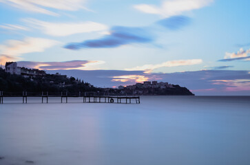 Fototapeta na wymiar sunset over the sea, long exposure