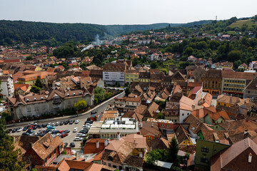 The historic city of Sighisoara in Transilvania Romania	
