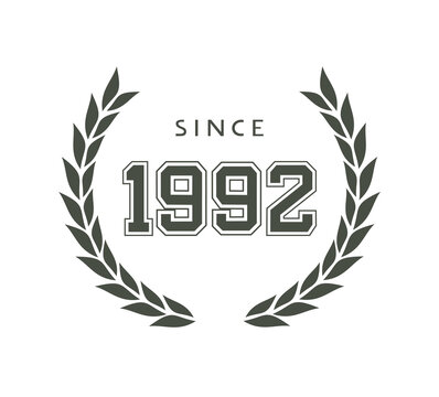 since 1992 emblem elegant sign