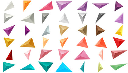 Colorful gradient 3d stones on the white background. Vector illustration.