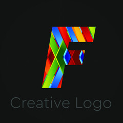 This an abstract colorful letter F Vector logo for Business Company, Brand Logo, abstract colorful illustration