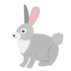 rabbit flat design, on white background isolated vector