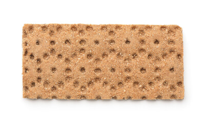 Top view of single crunchy multigrain crispbread