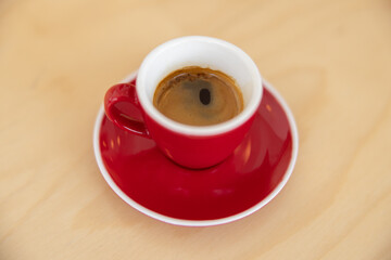 Espresso in a red cup