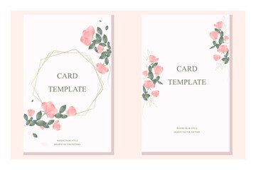 A set of postcard templates for invitations to a wedding, party, celebration, holiday in watercolor style. Postcard, card. Vector design