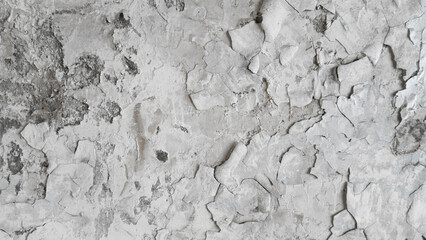 rough white concrete surface background. old plaster. cracks on the wall