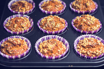 Homemade cupcakes on a plate.