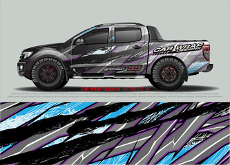 Car wrap decal design vector. abstract Graphic background kit designs for vehicle, race car, rally, livery, sport car
