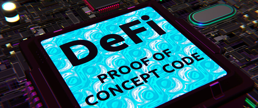 DeFi - Dezentralisiertes Finanzsystem - 3D Rendering
