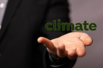 climate modern green 3d word