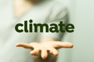 green climate change eco in hand