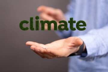 climate word modern in green