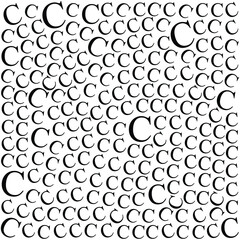 Vector Pattern With Letter Big C On White Background
