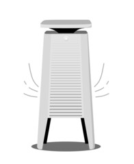 Air purifiers and humidifiers set. Home devices for air filtration. Vector illustration in a flat style