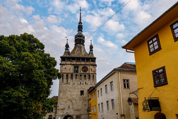 The historic city of Sighisoara in Transilvania Romania	

