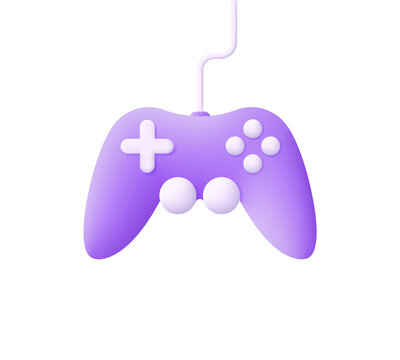 3d Joystick isolated on white background. Game controller vector icon. Technology and entertainment. Game concept.