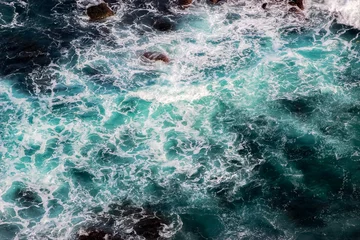 Fototapete Luftaufnahme Strand Sturm auf dem Indischen Ozean. Luftaufnahme.