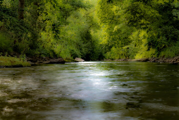 Waldbach in Leanzeitaufnahme