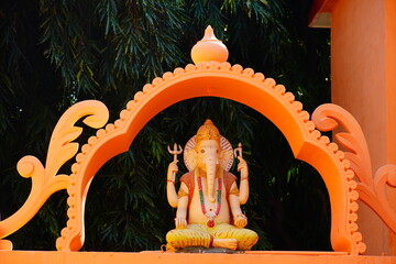 Hindu Lord Ganesha image on temple