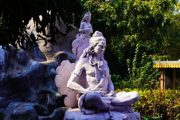 God Shiva statue with Ganga doing meditation