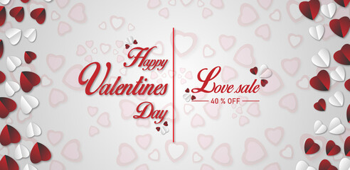Fototapeta na wymiar Valentine's day elegant love elegant banner template