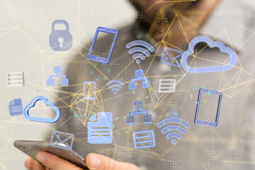Protect Cloud Information Data Concept..