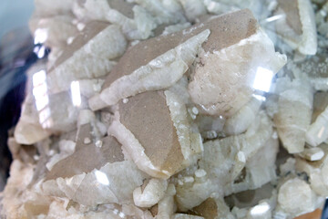 rock crystal, a beautiful mountain semi-precious stone on display