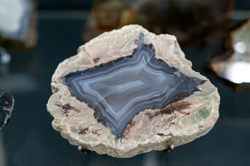 agate, a beautiful mountain semi-precious stone on display