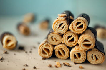 chocolate covered waffle rolls