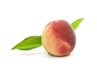 One peach with leaf.