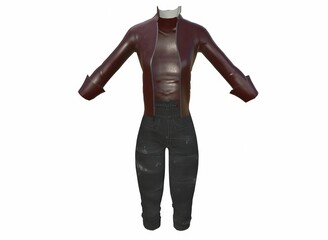 Fototapeta premium jeans and a jacket on a white background 3d-rendering