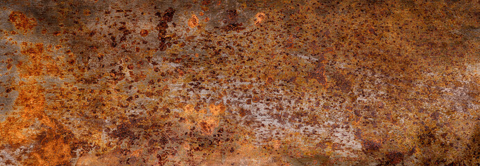 old metal surface with red rust. wall with corrosion