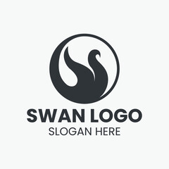 Swan logo icon design template elements - vector sign. Business card templates.