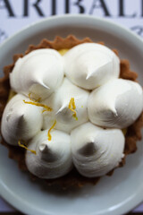 lemon pie with toasted chantilly cream peaks