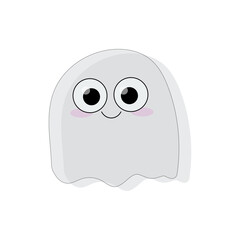 Cute Ghost Halloween, cutest ghost ever, line design, ghost on white background. Vector icon design, Vector illustration