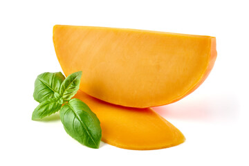 Block of cheddar cheese, isolated on white background. High resolution image.