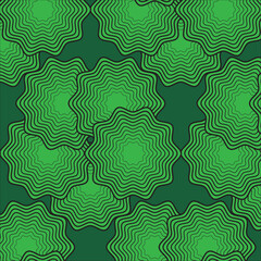 Abstract geometric optical illusion ornamental seamless background with trendy effect seamless repeat pattern