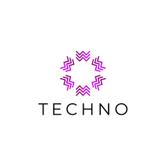tech logo abstract flat modern